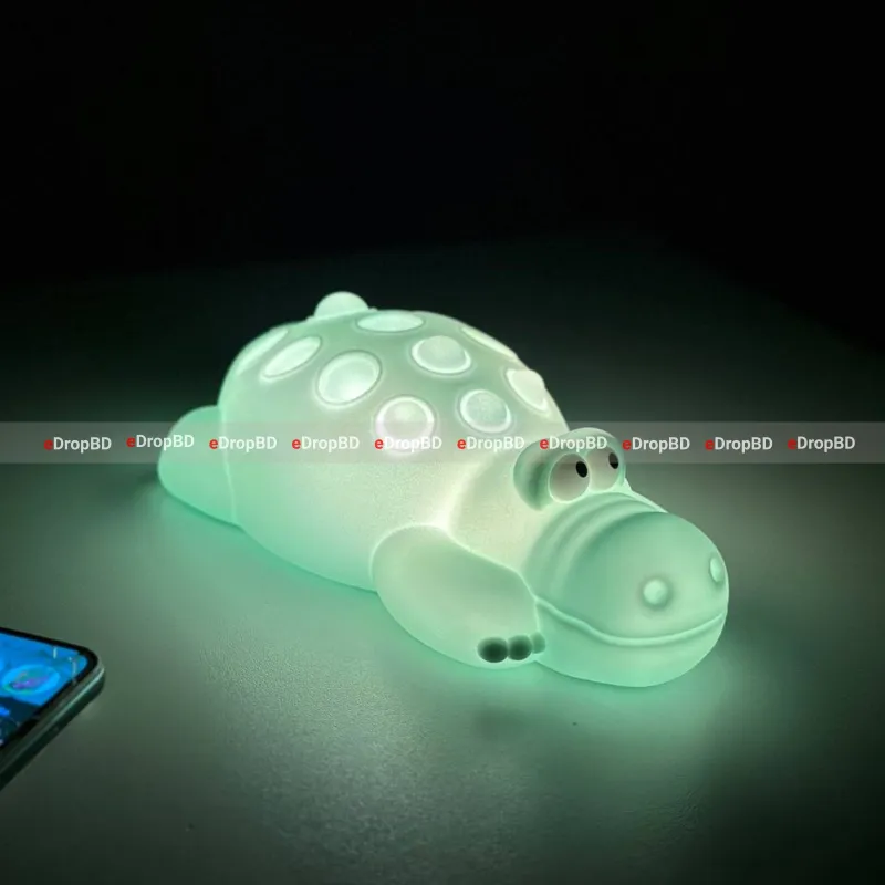 7 Color Crocodile Shape Silicone Night Light Toy for Kids - Kids best choice