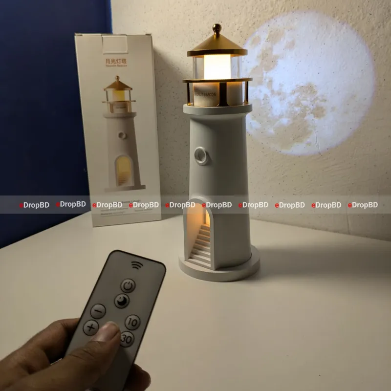 Moon lamp lighthouse with remote - Moon Lamp Projection Lighthouse Night Light